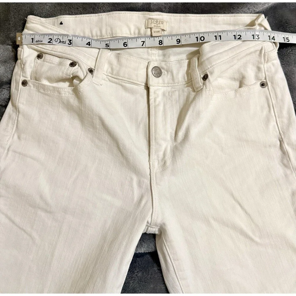 J. Crew Women’s Size 27-28 Small White Stretch Skinny Jeans Style G1972